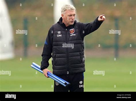 West Ham United Manager David Moyes During A Training Session At Rush Green Training Ground