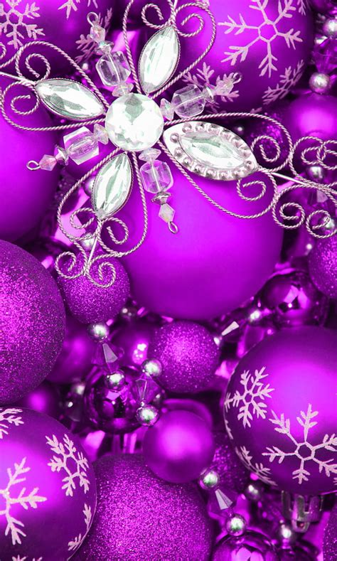Christmas Balls Christmas Decoration Purple Balls Hd Phone Wallpaper