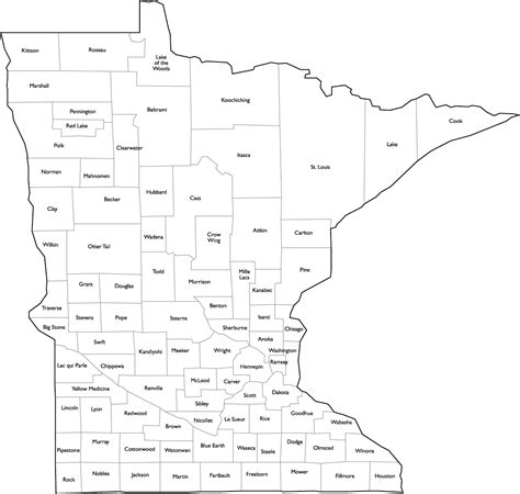 Minnesota County Map With Names