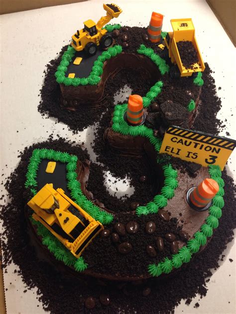 Construction Site Cake 3rd Birthday Cakes 3rd Birthday Cakes For