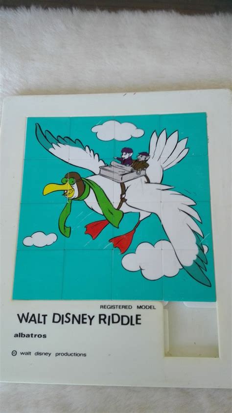 Walt Disney Riddle The Resuers Sliding Picture Puzzle 1970s