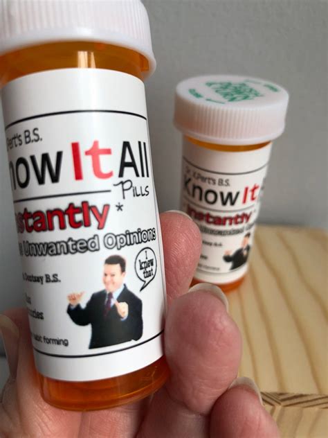 Know It All Pills Gag T Medicine Bottle Funny Ts Etsy