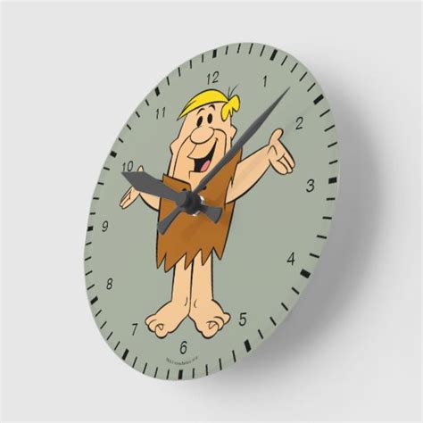 The Flintstones Barney Rubble Round Clock Zazzle