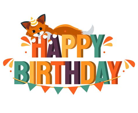 Happy Birthday Animal Fox Vector Art And Graphics
