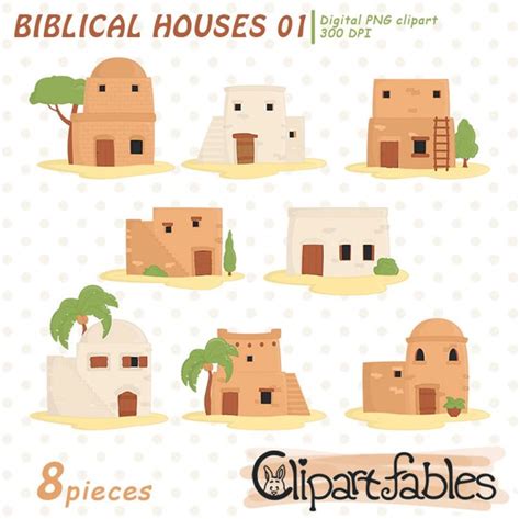Bible Houses Clipart Biblical Homes Ancient Houses Etsy Clip Art
