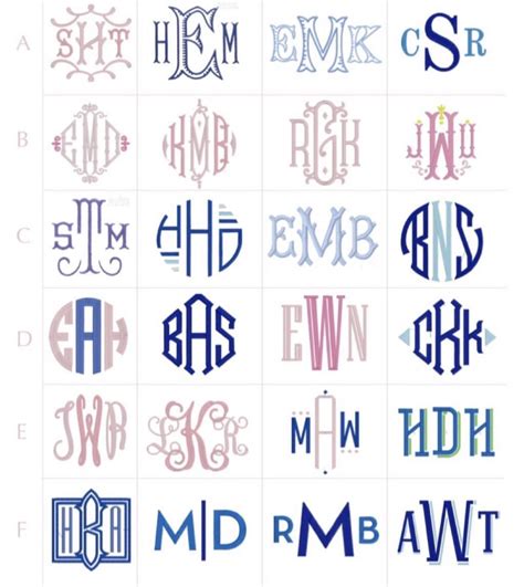 Monogram Styles And Fonts For Embroidery And Sewing
