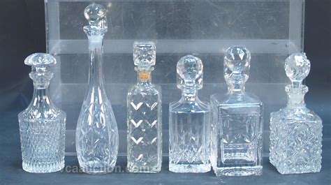 Lot Of 6 Vintage Fancy Glass Back Bar Bottles