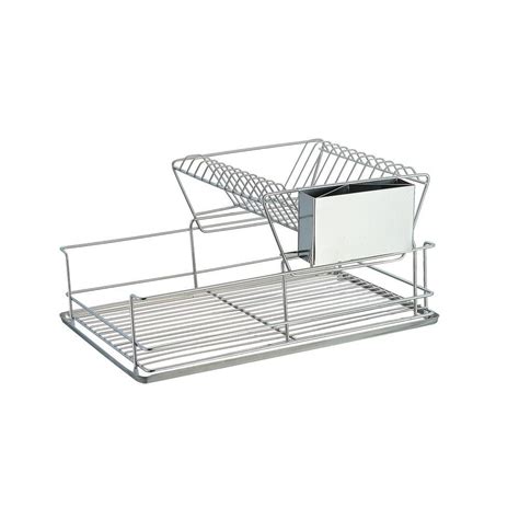 Whitgo dish drying rack with drain board, stainless steel dish drainer drying rack with utensil holder for kitchen counter, dish drain rack with one cleaning cloth. Home Basics Stainless Steel 2 Tier Dish Rack-DR30245 - The ...
