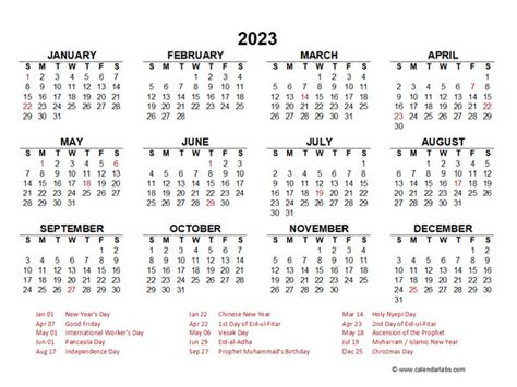 Kalender 2023 Lengkap Dengan Tanggal Merah Hari Libur Nasional