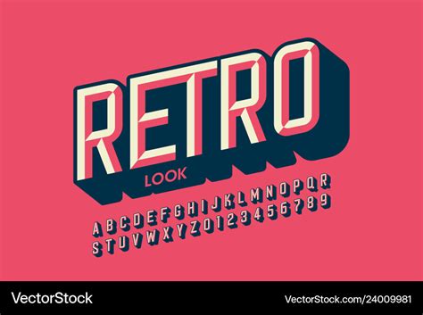 Modern Retro Style Font Royalty Free Vector Image