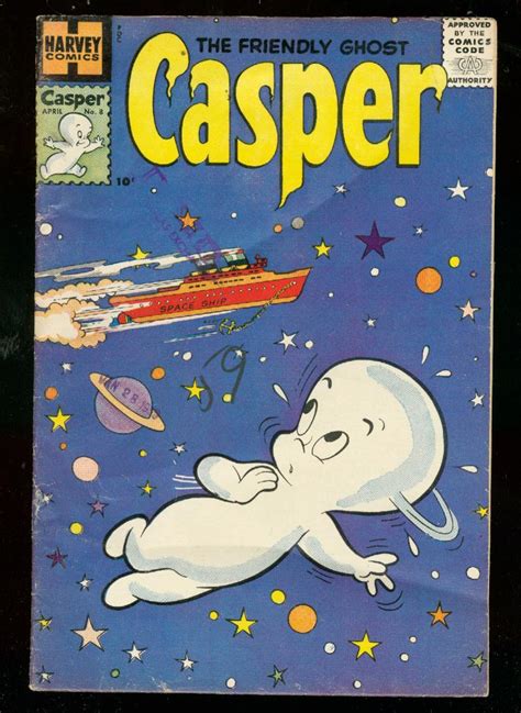 Friendly Ghost Casper 8 1959 Harvey Comics Space Ship Vg Very Good Softcoverpaperback 1959