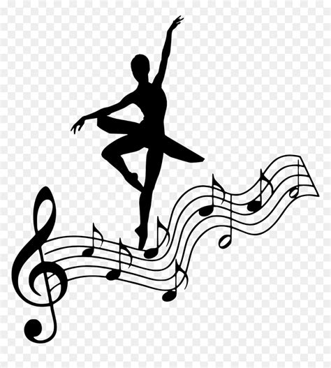 Silhouette Musical Ballet Dancing Note Clef Bass Transparent