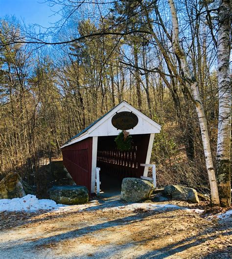 Nissitisset Covered Bridge Spanning Nissitisset River In Brookline New