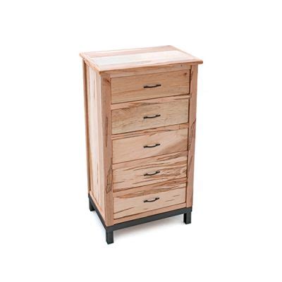 Denver 5 Drawer Lingerie ChestSolid Maple With Metal Legs The Refuge