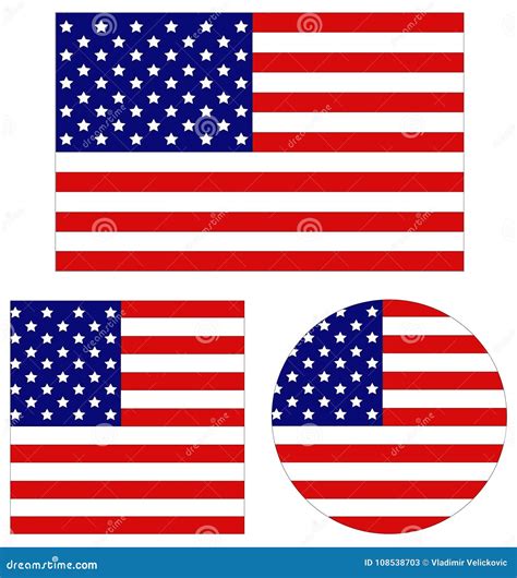 American Flag Country In North America Stock Vector Illustration Of