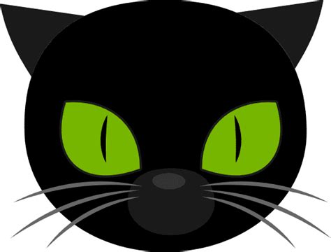 Black Cat Head With Big Green Eyes Free Svg File Svg Heart