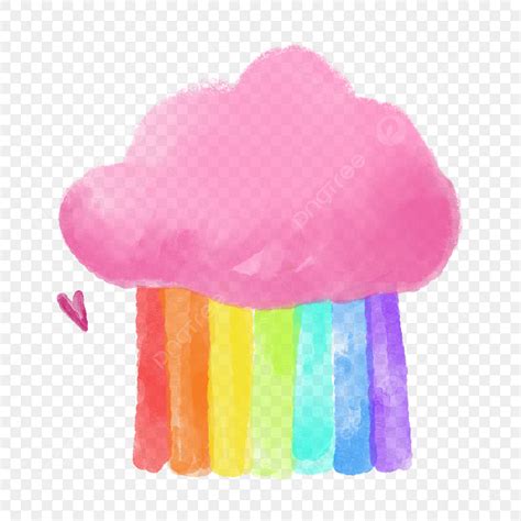 Rainbow Cloud Clipart Hd Png Light Pink Clouds And Colorful Watercolor