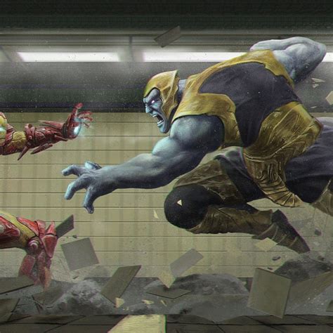 2k Free Download 2932x2932 Thanos Vs Iron Man Avengers Infinity War