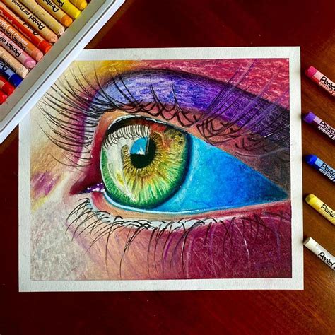My Drawing Of An Eye Using Oil Pastels 👀 Rdrawing