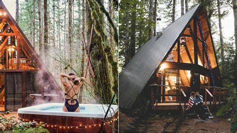 You Can Rent These Adorable A Frame Cabins With Private Hot Tubs Near