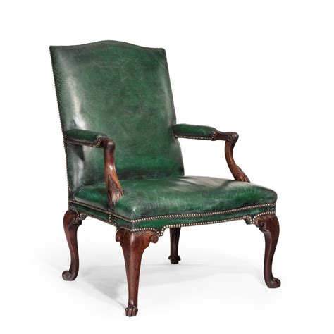 A George Iii Chippendale Period Mahogany Wing Arm Chair Wick Antiques