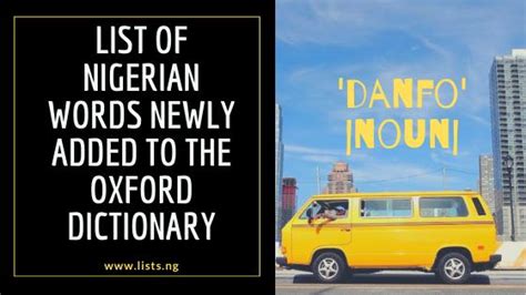 List Of Nigerian Words Newly Added To The Oxford Dictionary Listsng
