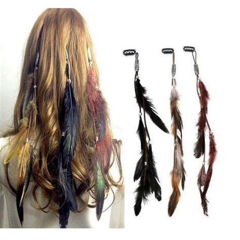 Bohemia Style Vintage Leather Hairpin Feather Tassel Hair Clips Hair Accessories Jewelry For