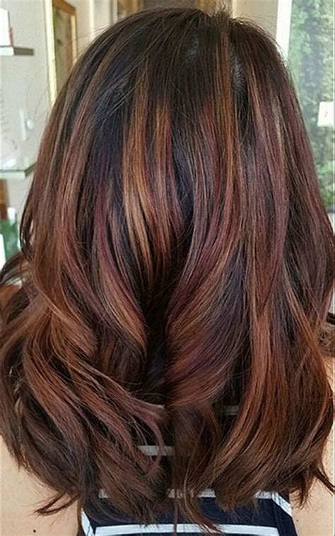 Auburn and brunette shades are color melted to create impressive streaks in this design. 30+ Cool Hair Color Ideas to Try in 2018 | Fall hair color ...