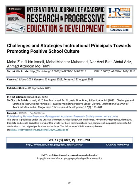 Pdf Challenges And Strategies Instructional Principals Towards