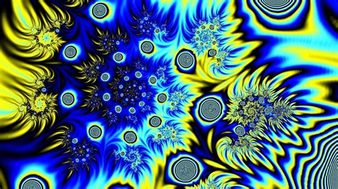 Blue Yellow Fractal Trippy Art Pattern Hd Trippy Wallpapers Hd