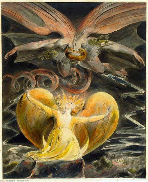 El Gran Dragón Rojo Y La Mujer Vestida De Sol William Blake Wikioo