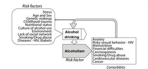 This Sketch Shows The Risk Factors For Alcohol Drinking Alcoholism And