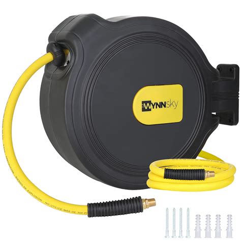 Wynnsky Automatic Retractable Enclosed Air Compressor Hose Reel With