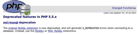 The Mysql Extension Is Deprecated And Will Be Removed From Php