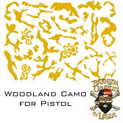 Woodland Camo Stencil Pistol Branson Cerakote And Laser