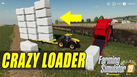 Farming Simulator 19 Crazy Auto Loader 5 Giant Cotton Bale Loading