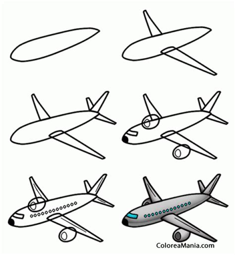 Colorear Cómo Dibujar Un Avión Medios De Transporte Dibujo Para