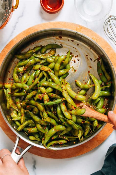 Spicy Garlic Edamame The Ultimate Appetizer Minimalist Baker