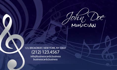 Start with a design, customize, print. Free Music Business Card Template : Business Cards Templates