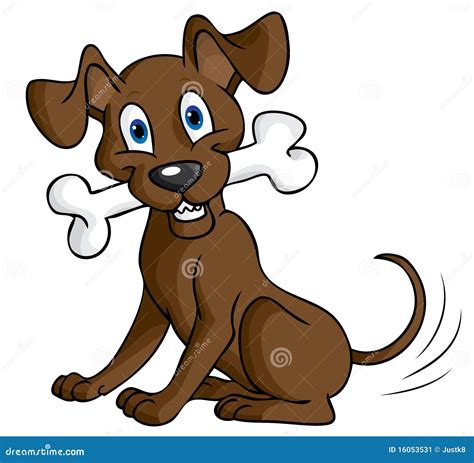 Dog With Bone Stock Illustration Illustration Of Puppy 16053531