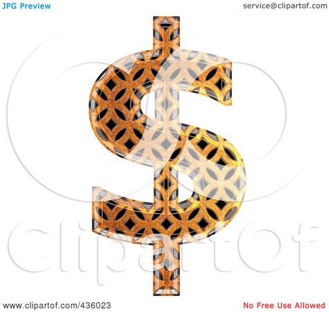 Royalty Free Rf Clipart Illustration Of A 3d Patterned Orange Symbol