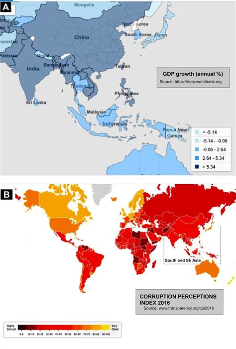 A Annual Gdp Growth Rates Of South And South East Asian Countries Are