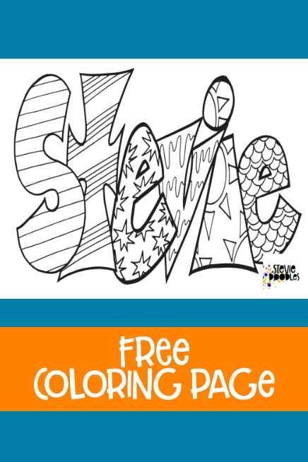 free stevie coloring page — stevie doodles