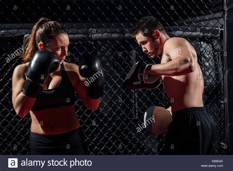Two Women Boxing In Ring High Resolution Stock Photography And Images
