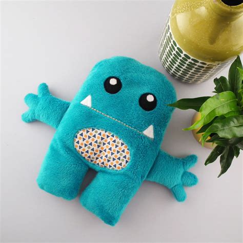 Happy Monster Plush Toy Handmade Plush Monster Hand Embroiderd Stuffed