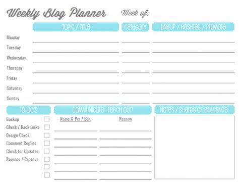 20 Free Printable Blog Planners Free Blog Planner Printable Blog
