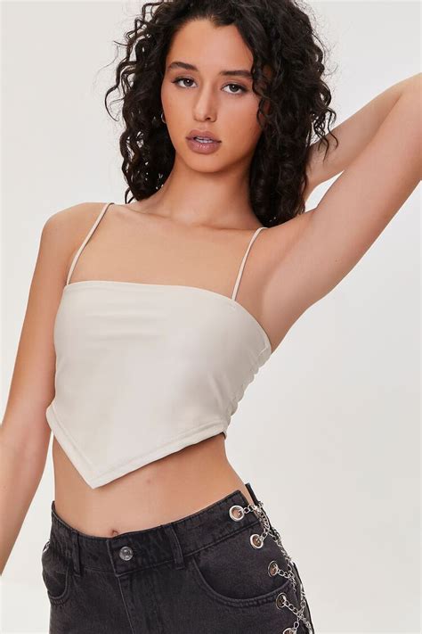Faux Leather Cropped Cami