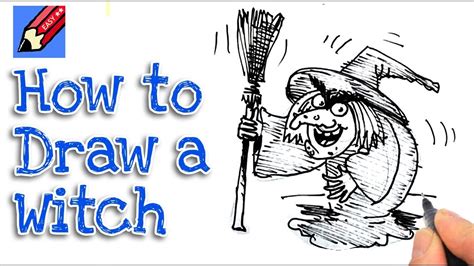 How To Draw A Cartoon Witch How To Draw A Witch For Kids Witch Easy
