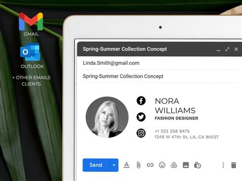Email Signature With Clickable Social Media Icons Gmail Etsy