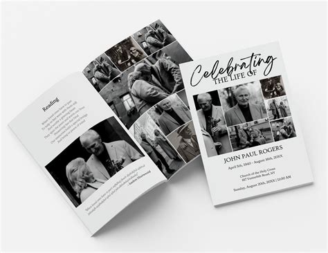 Minimalist Obituary Template Funeral Program Template | Etsy Canada